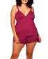 Фото #1 товара Plus Size Josie Modal Cami Short Set Trimmed in Lace, 2pc Set