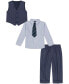 ფოტო #2 პროდუქტის Baby Boys Iridescent Twill Vest, Shirt, Tie and Pants Set
