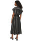 ფოტო #2 პროდუქტის Women's Printed Belted Surplice-Neck A-Line Dress