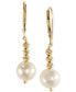 ფოტო #1 პროდუქტის EFFY® Cultured Freshwater Pearl Drop Earrings in 14k Gold (8-1/2mm)