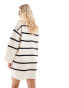 Фото #4 товара ASOS DESIGN Petite crew neck mini dress with wide cuff in stripe