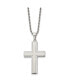 Фото #1 товара Chisel polished Laser Cut Edges Cross Pendant on a Rope Chain Necklace