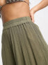 South Beach oversized beach trouser in khaki