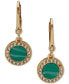 Gold-Tone Pavé & Color Inlay Drop Earrings