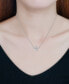 ფოტო #2 პროდუქტის Cubic Zirconia Pavé Flower Pendant Necklace in Sterling Silver, 16" + 2" extender, Created for Macy's