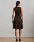 ფოტო #2 პროდუქტის Women's Buckle-Trim Herringbone Sleeveless Dress