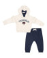 Girls Newborn and Infant Natural, Navy Auburn Tigers Pullover Hoodie and Fleece Pants Set
