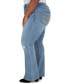 Фото #3 товара Plus Size Tummyless High Rise Flare Jeans