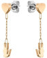 Carnation Gold Tone Heart and Crocodile Drop Earrings