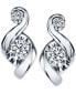 ფოტო #1 პროდუქტის Proud Mom Diamond Swirl Stud Earrings (1/4 ct. t.w.) in 14k Gold or White Gold