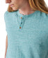 Фото #4 товара Men's Linen Short Sleeves Henley T-shirt