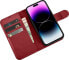 iCarer iCarer Wallet Case 2in1 etui iPhone 14 Pro skórzany pokrowiec z klapką Anti-RFID czerwony (WMI14220726-RD)