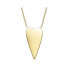 14k Gold Plated Elongated Modern Shiny Heart Layering Necklace