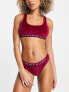 Фото #4 товара Tommy Hilfiger Original velour unlined bralette in cherry red