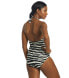 Фото #2 товара Vince Camuto 292890 Women Zebra Tie Front Halter One-Piece Black Size 8