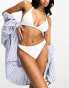 Фото #3 товара Peek & Beau Exclusive textured broderie high leg bikini bottom in white