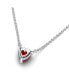 Timeless Sterling Silver Sparkling Heart Halo Cubic Zirconia Pendant Collier Necklace
