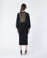 The Kooples Long Knit Dress with Elastic Waist Black 2 US XS