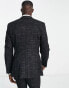 ASOS DESIGN skinny suit jacket in crosshatch in navy