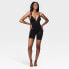 ASSETS by SPANX Women's Flawless Finish Plunge Bodysuit - Black XL