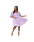 Фото #1 товара Plus Size Lavender Heart Velvet Love Interest Babydoll Dress
