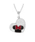 Фото #1 товара Disney minnie Mouse Stainless Steel Crystal Heart Necklace, Officially Licensed