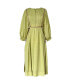 Mallie Dress in Chartreuse and Violet