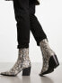 ASOS DESIGN heeled boots in snake print faux leather