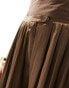 Lioness satin palazzo trousers in brown