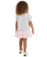 Фото #4 товара Little & Toddler Girls Short Sleeve Box Heather Top & Skort, 2 Piece Set