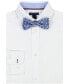 Фото #1 товара Big Boys Long Sleeve Stretch Solid Poplin Dress Shirt with Bow Tie