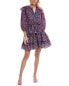 Bella Tu Millie Ruffle Mini Dress Women's Blue Xs