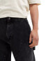 Pull&Bear carpenter double knee jeans in black