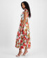 ფოტო #3 პროდუქტის Women's Floral-Print Tiered Midi Dress