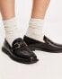 Glamorous horsebit loafers in black croc