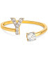 ფოტო #1 პროდუქტის Cubic Zirconia Initial Wrap Ring in 18k Gold-Plated Sterling Silver, Created for Macy's