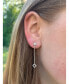 ფოტო #2 პროდუქტის Straight Lace Open Square Street Design Sterling Silver Diamond Women Earring