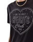 HUGO RED graphic t-shirt in washed black