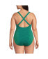 Фото #3 товара Plus Size Chlorine Resistant X-Back High Leg Soft Cup Tugless Sporty One Piece