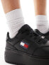 Tommy Jeans retro basket flatform trainers in black