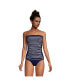 Women's Chlorine Resistant Bandeau Tankini Swimsuit Top with Removable Adjustable Straps