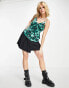 Фото #4 товара Violet Romance satin cami top co-ord in green floral print