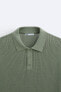 COTTON - LINEN KNIT POLO SHIRT