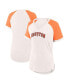 Women's White, Orange Houston Astros For the Team Slub Raglan V-Neck Jersey T-shirt