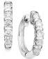 ფოტო #1 პროდუქტის Channel-Set Diamond Hoop Earrings in 14k White Gold (1 ct. t.w.)