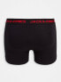 Jack & Jones 7 pack trunks in black with colour logo waistband