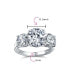 ფოტო #5 პროდუქტის 3CTW AAA CZ Round Solitaire Cut Promise Ring Cubic Zirconia Past Present Future Three Stone Engagement Ring for Women .925 Sterling Silver
