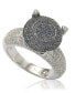 ფოტო #4 პროდუქტის Suzy Levian Sterling Silver Cubic Zirconia Pave Center Stone Ring