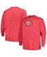 ფოტო #1 პროდუქტის Men's Heather Scarlet Distressed San Francisco 49ers Big and Tall Throwback Long Sleeve T-shirt