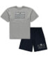 ფოტო #1 პროდუქტის Men's Heathered Gray, Navy New York Yankees Big and Tall T-shirt and Shorts Sleep Set